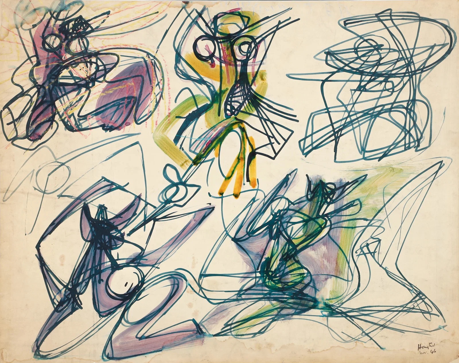 Stanley William Hayter 1946 Abstract Work on Paper