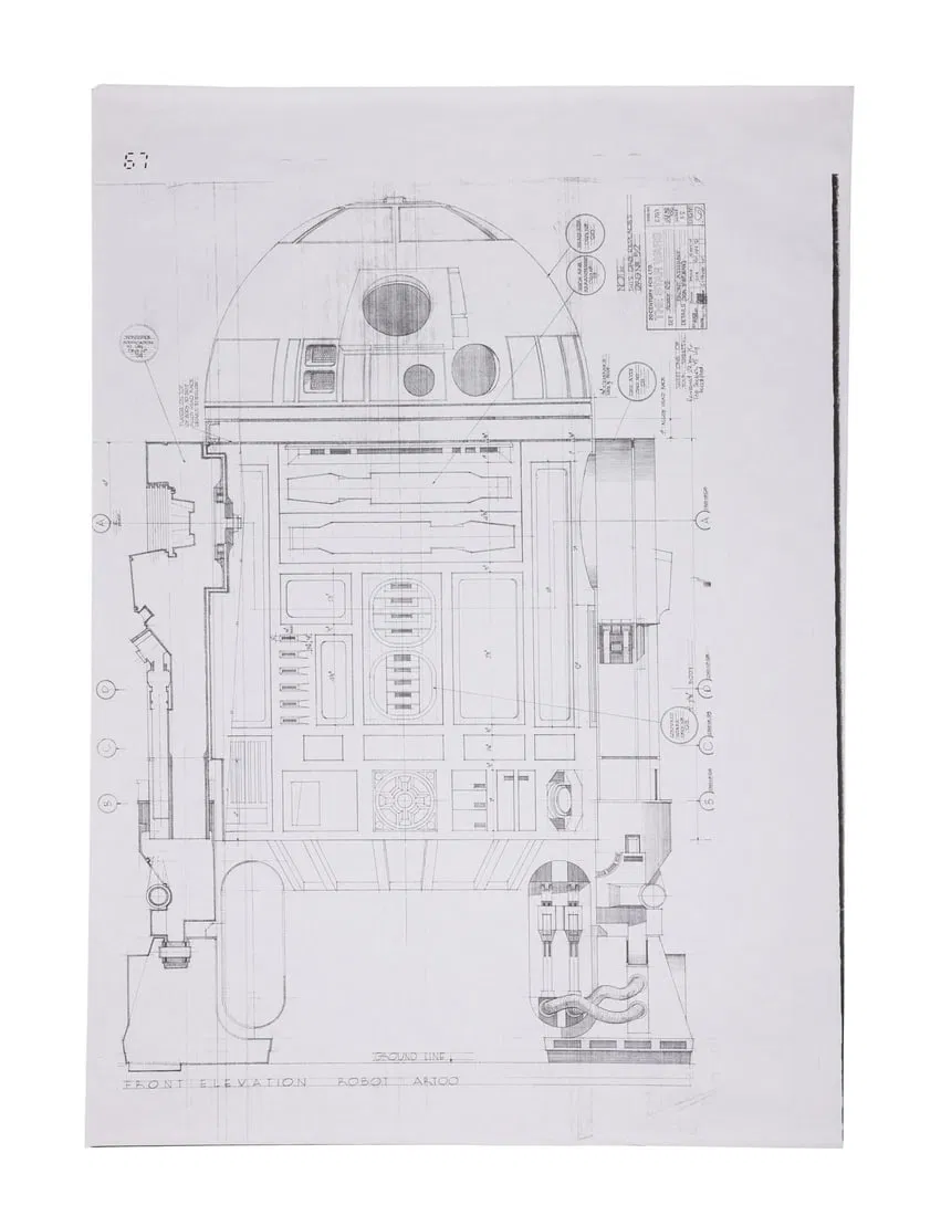 STAR WARS: ATTACK OF THE CLONES (2002) - Phil Shearer Collection: Peter Childs R2-D2 Front-Profile
