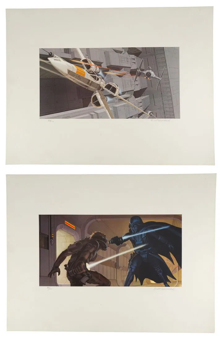 STAR WARS FRANCHISE (1977 - PRESENT) - Pair of Ralph McQuarrie-Signed High-Quality Supersnipe Prints