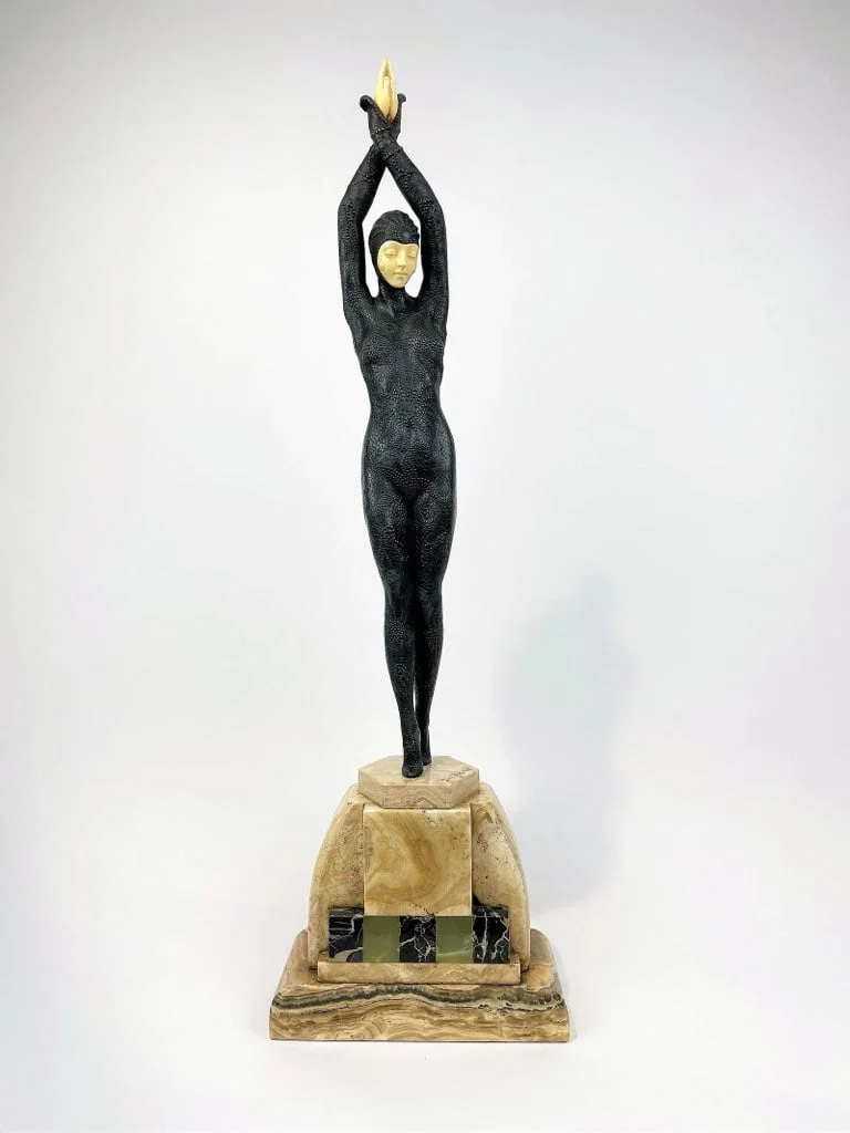 Starfish by D. H. Chiparus (Romania/France, 1886–1947) Art Deco Style Bronze on Marble Base