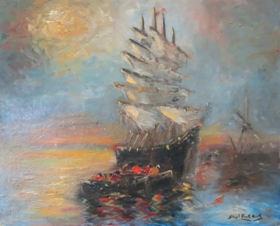 Stephen KoekKoek Oil on Panel Art: 24" x 19.5" w/ Provenance Argentina