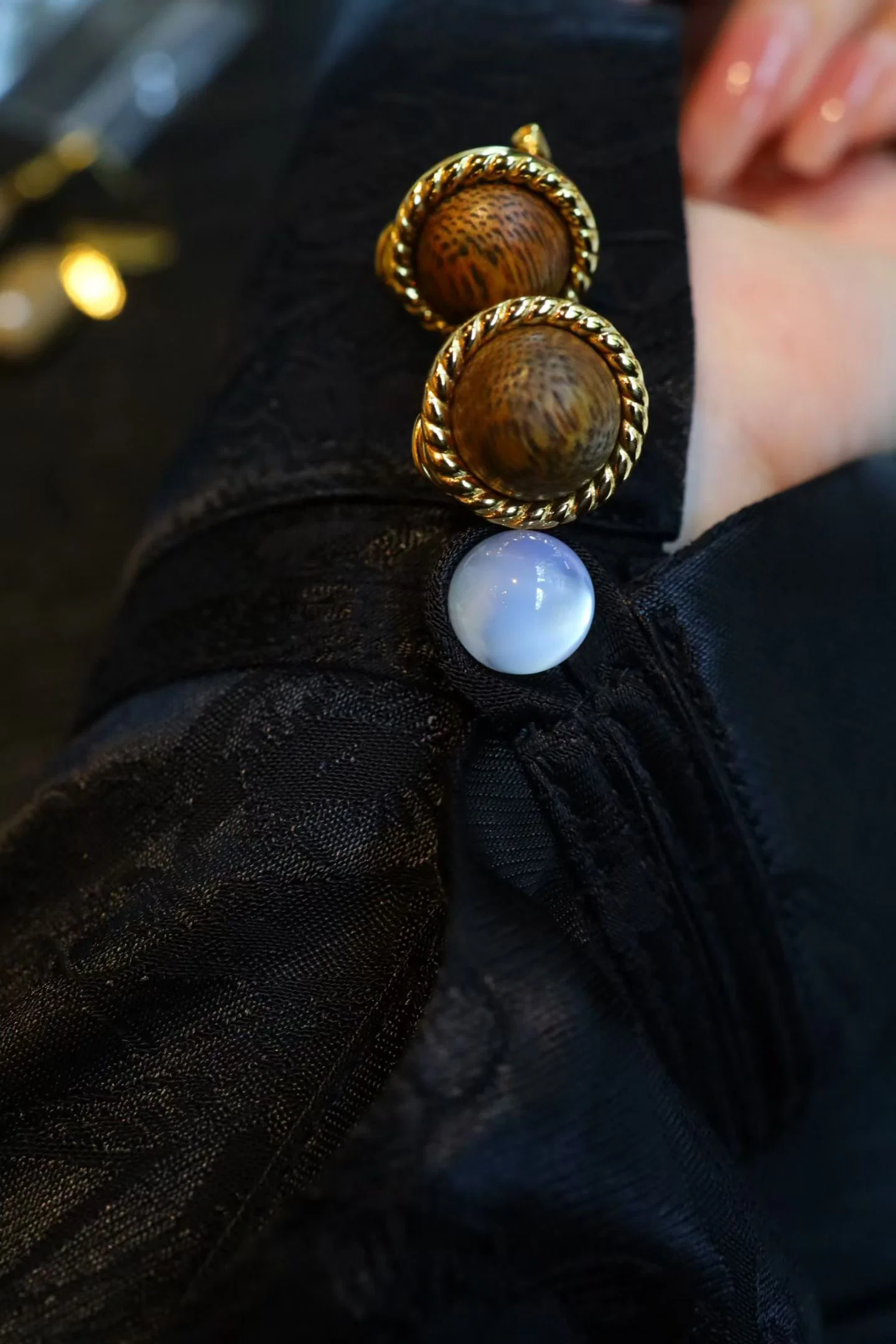 Sterling Silver Agarwood Earrings