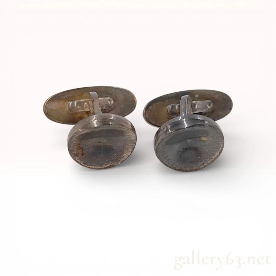 Sterling Silver Modernist Circular Cufflinks, Georg Jensen with Box