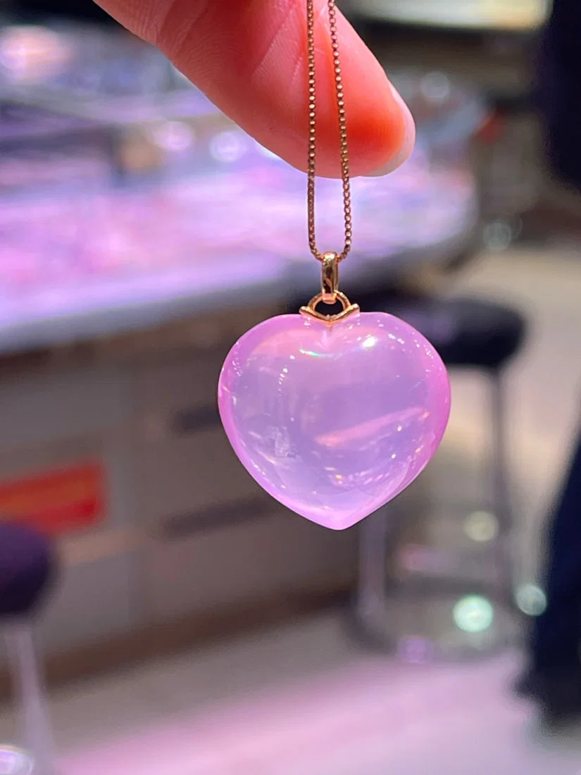 Sterling Silver Natural Crystal Heart Pendant