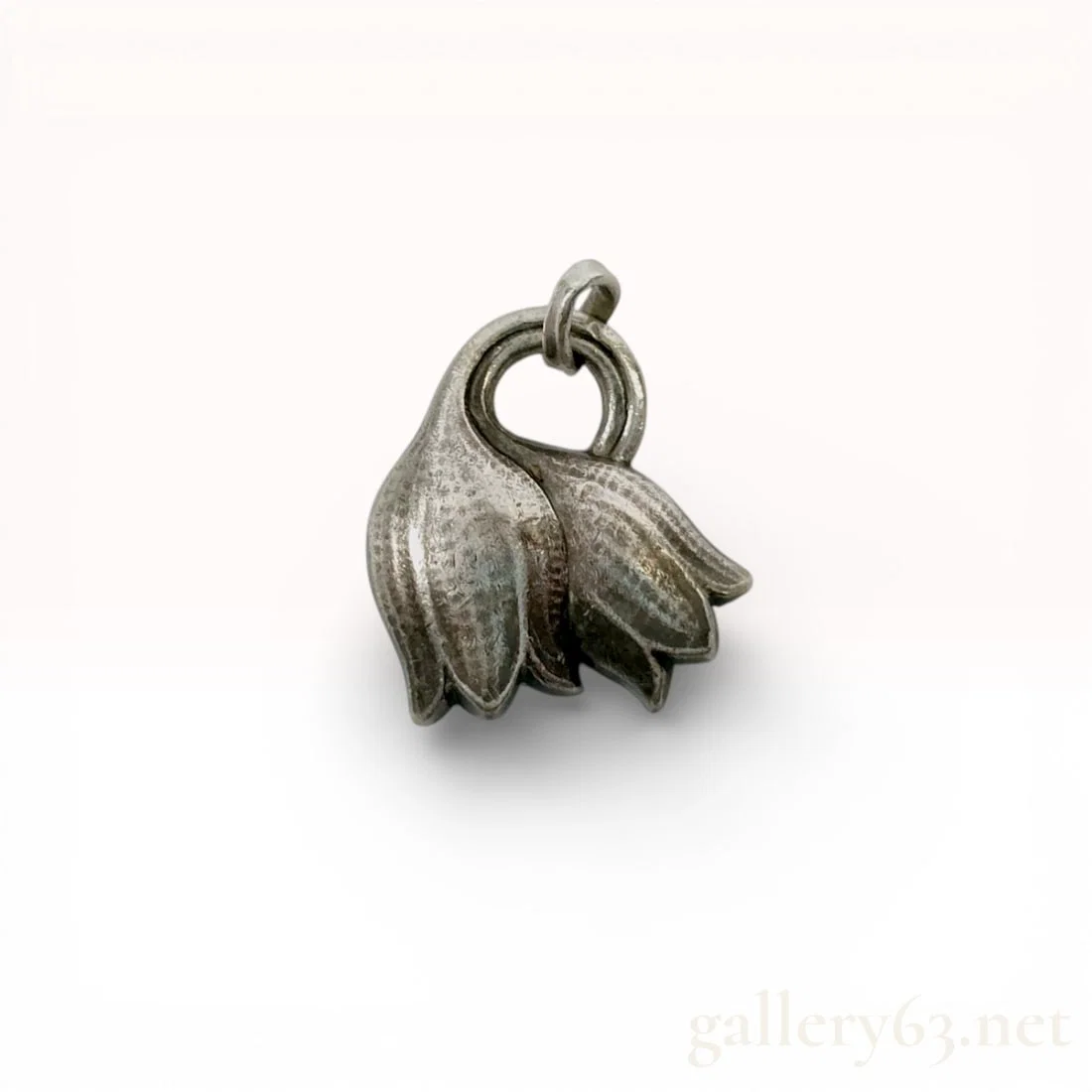 Sterling Silver Pendant, Georg Jensen Overlapping Floral Bell