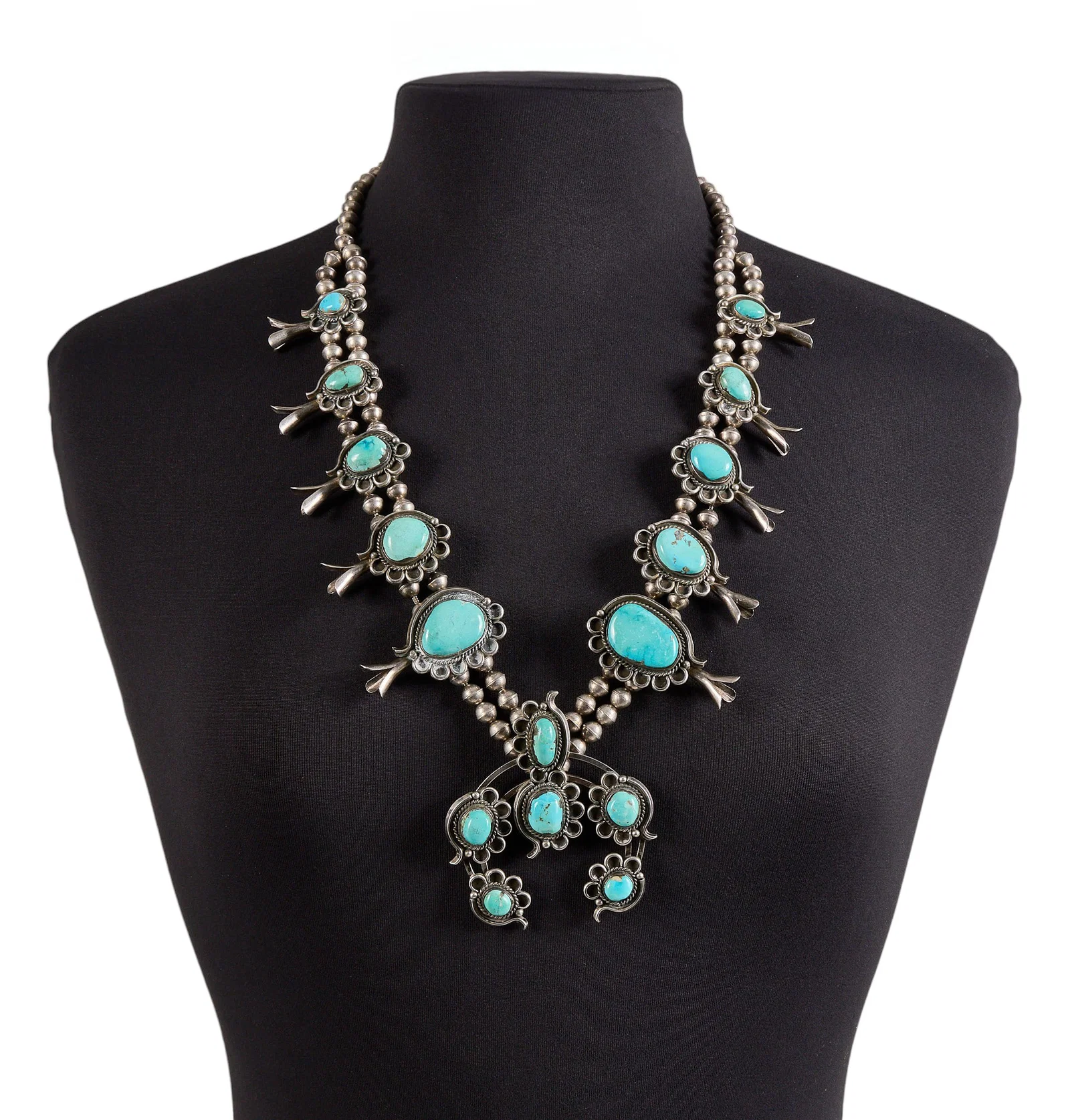 Sterling Silver & Turquoise Squash Blossom