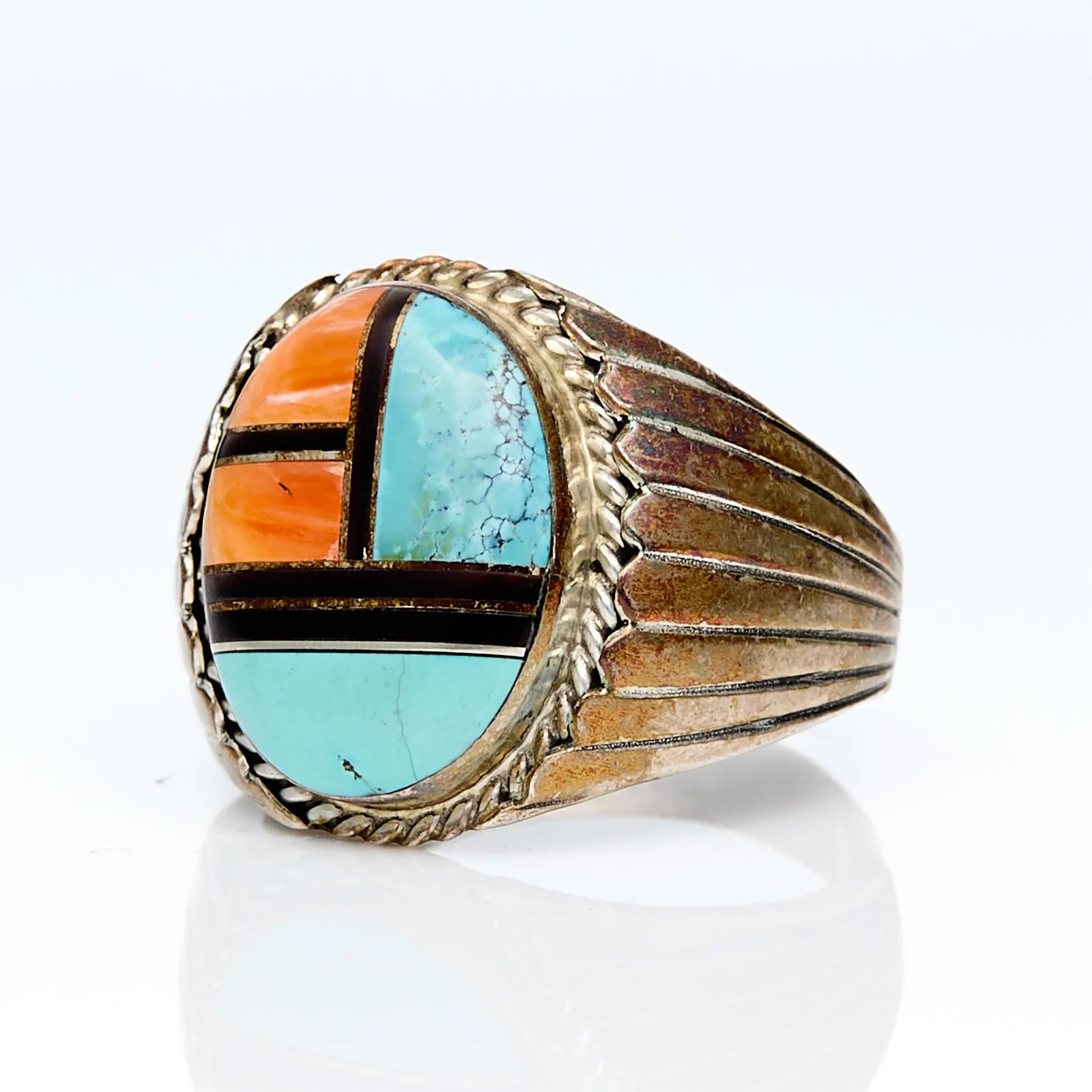 Sterling Southwestern Zuni Ring Sz 8.5