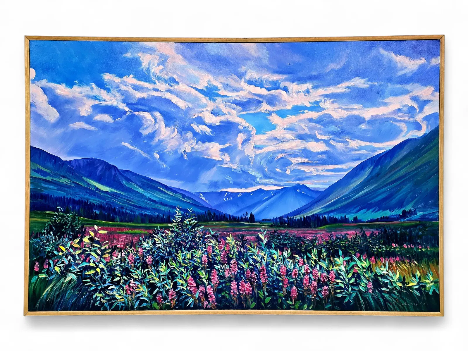 Steve Gordon "Turnagain Pass Fireweed" Oil Painting