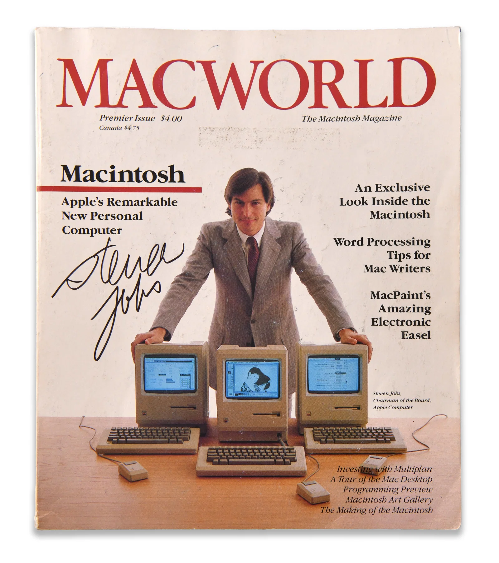 STEVE JOBS – SIGNED MACWORLD PREMIER ISSUE (1984, MACINTOSH LAUNCH ERA)