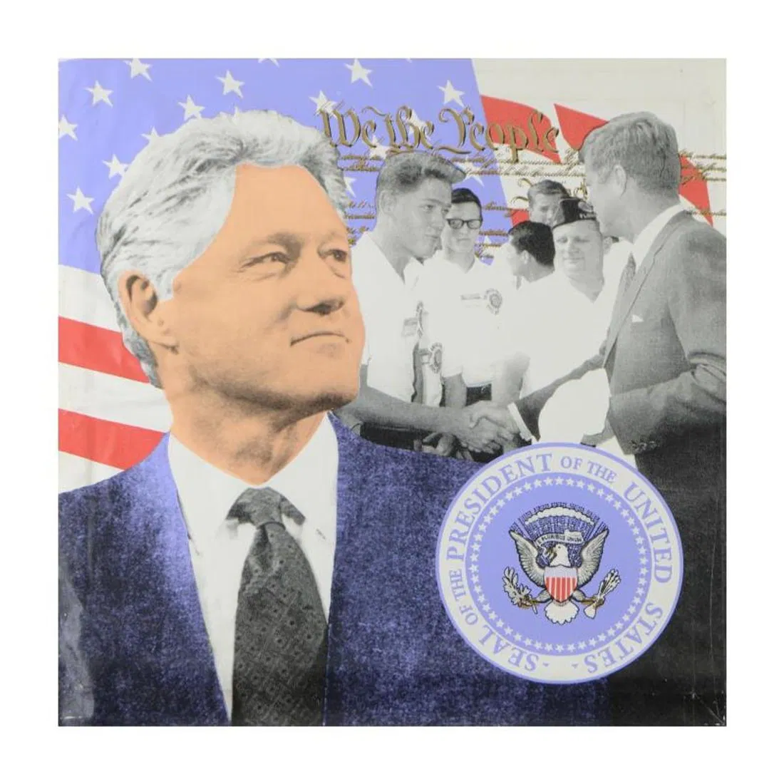 Steve Kaufman (1960-2010), "Bill Clinton, We the People" Hand Pulled Limited Edition Silkscreen on