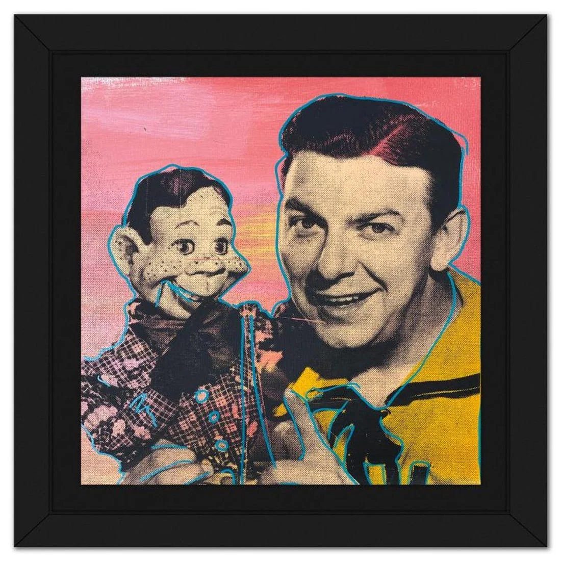 Steve Kaufman (1960-2010), "Howdy Doody" Framed Hand Embellished Limited Edition Silscreen, Numbered