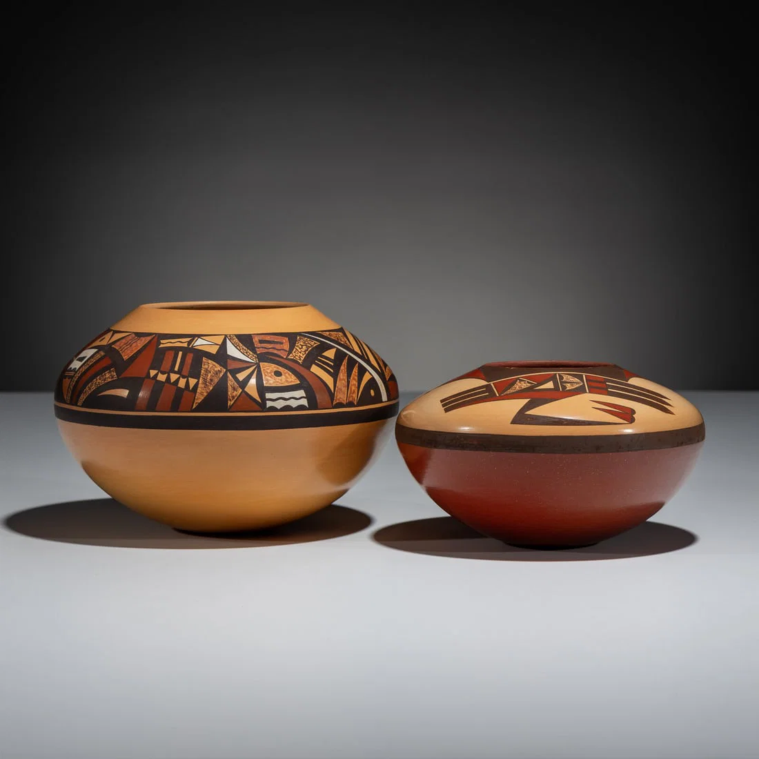 Steve Lucas (Hopi-Tewa, b. 1955) Polychrome Pottery Jars
