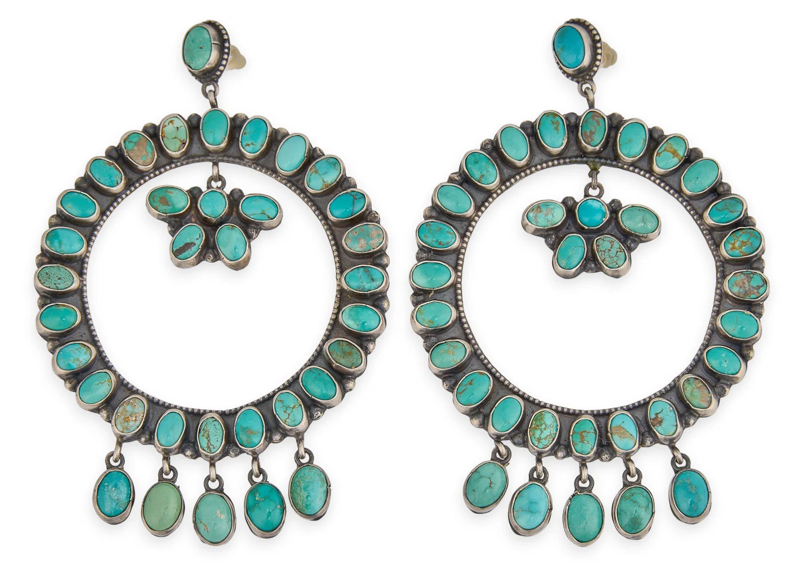 Steve Tso, Sterling & Turquoise Drop Earrings