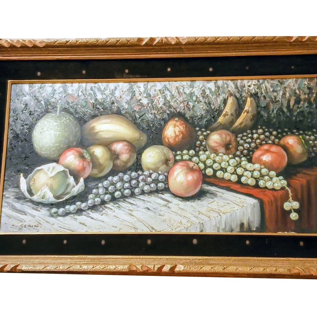 Still Life Oil Painting, Large Size, Signed, Depicting Fruit