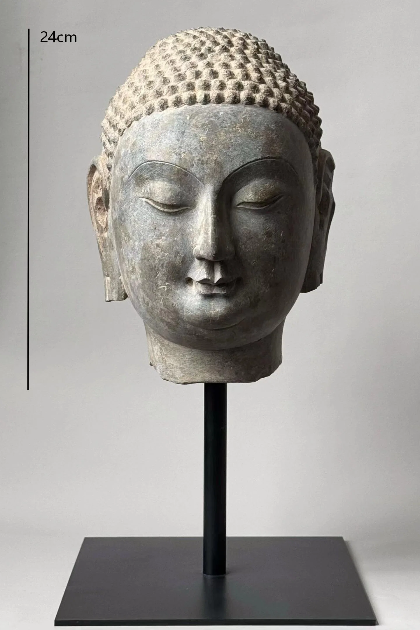 Stone Buddha Head Figure