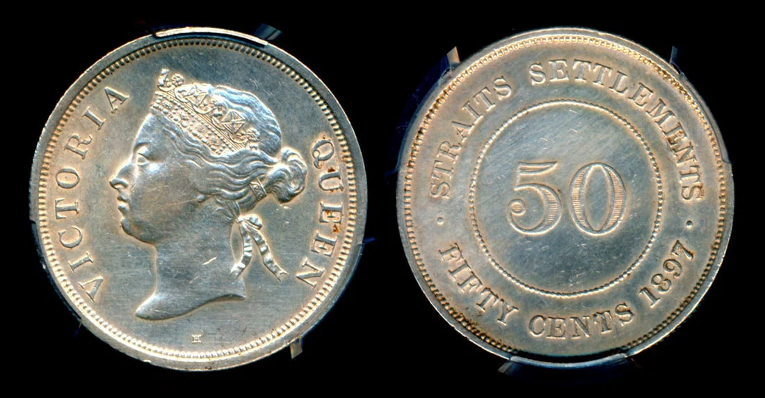 Straits Settlements QV 50c 1897H PCGS