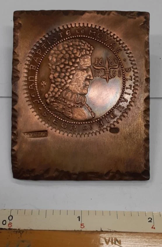 Studio Trial Copper Medal Depicting Jean Baptiste le Moyne by H Alvin Sharpe