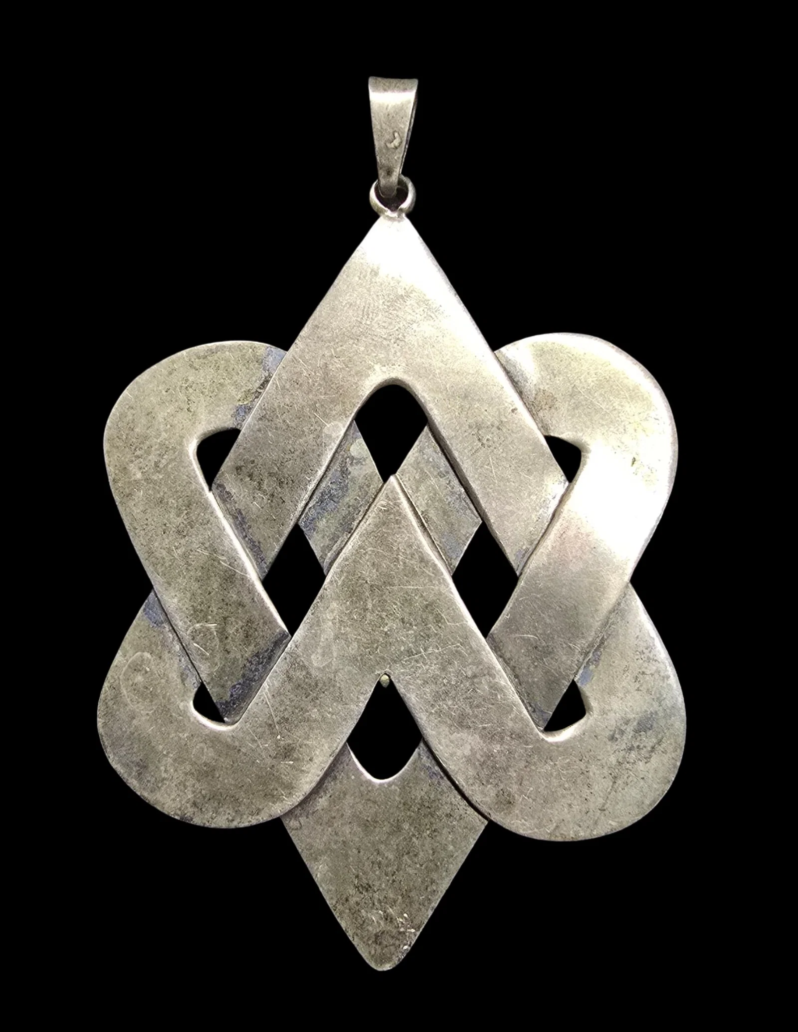 Stunning Ornate Vintage Taxco Mexico Sterling Silver Celtic Knot Pin Brooch
