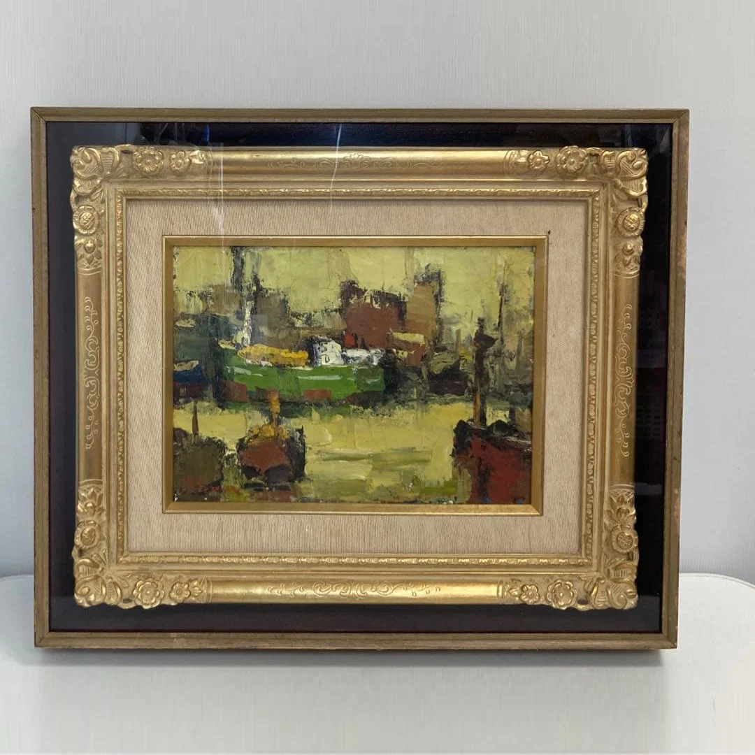 Sugawara Hiroto, oil painting, "Midori-iro no Fune" (Green Ship)