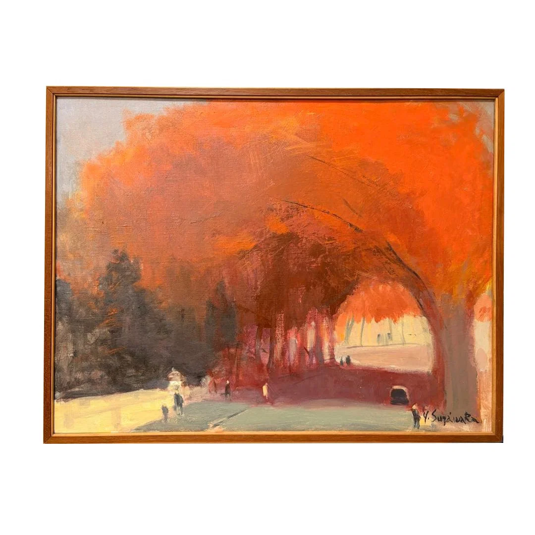 Sugawara Yasushi, Landscape Painting, Oil on Canvas, Signed