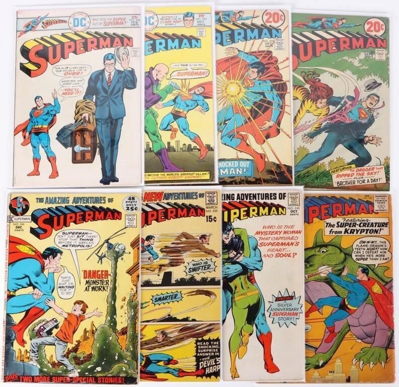 SUPERMAN SILVER & BRONZE AGE COMICS (8)