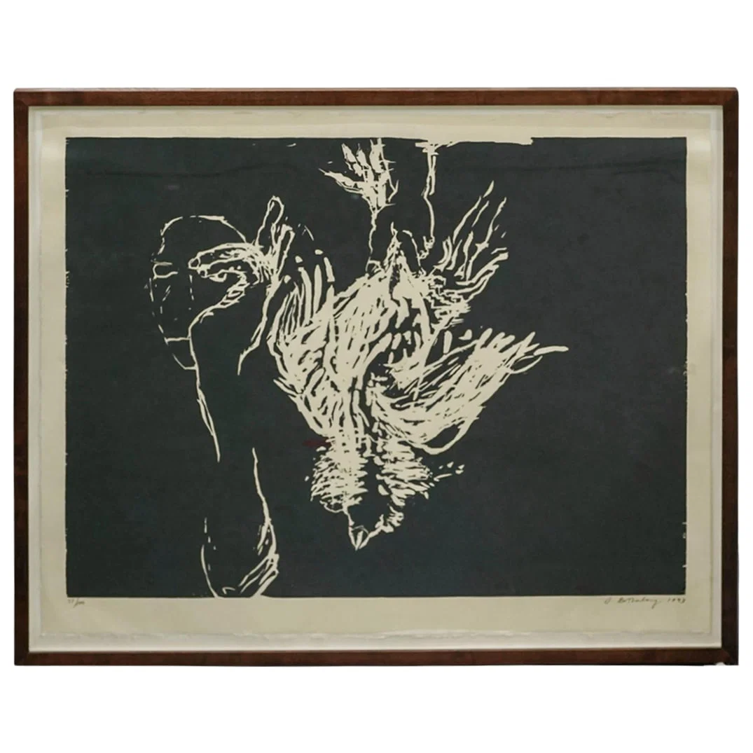 Susan Rothenberg (American, 1945-2020) 'Dead Rooster #4' Wood Cut Print