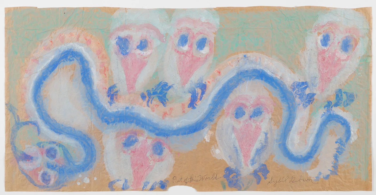Sybil Gibson (American, 1908-1995) "Out Of This World" Mixed Media, 19" x 38
