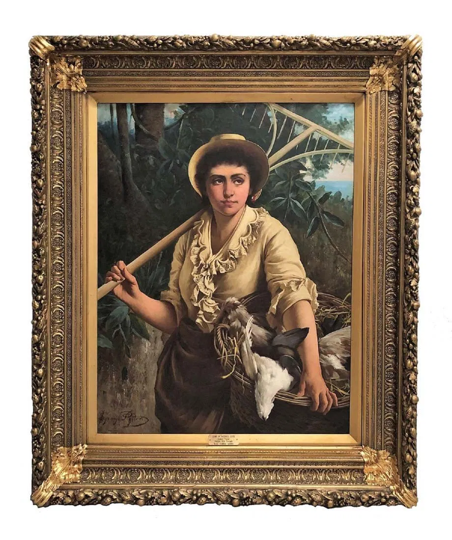 Sydney Potter (1883-1890 British) "Some of Nature's Gifts" Oil on Canvas