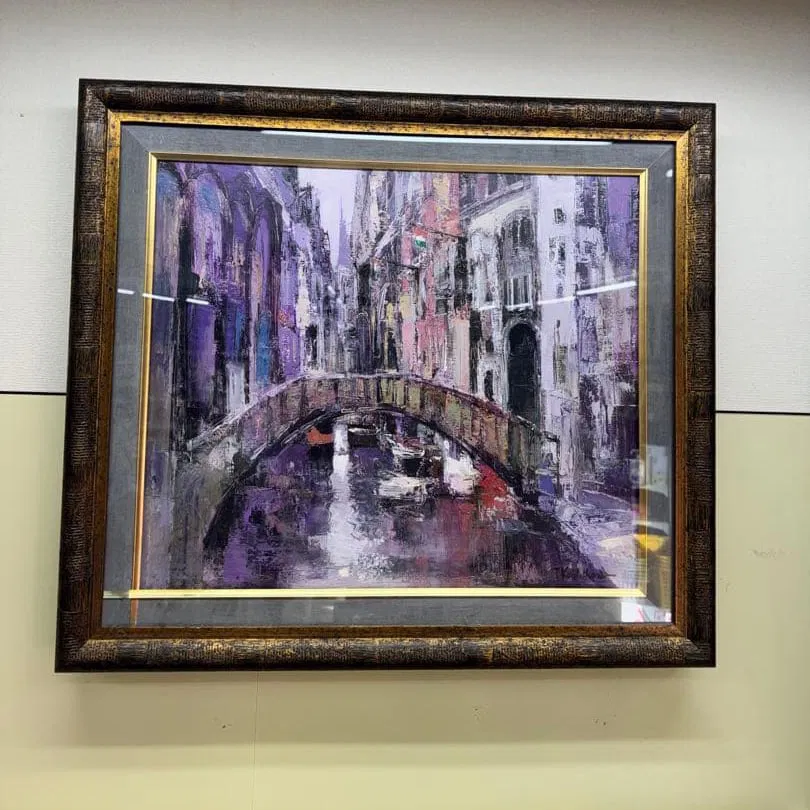 T. Koshinaka's canal landscape painting, oil painting