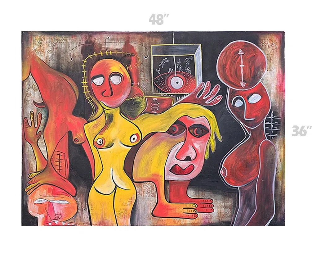 Taboo, Mixed Media, Relief Print & Oil On Canvas