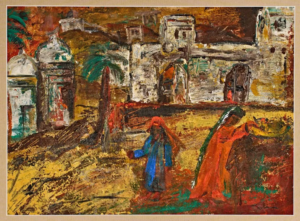 TAHIA HALIM (EGYPTIAN 1919-2003) UNTITLED, ACRYLIC ON PAPER