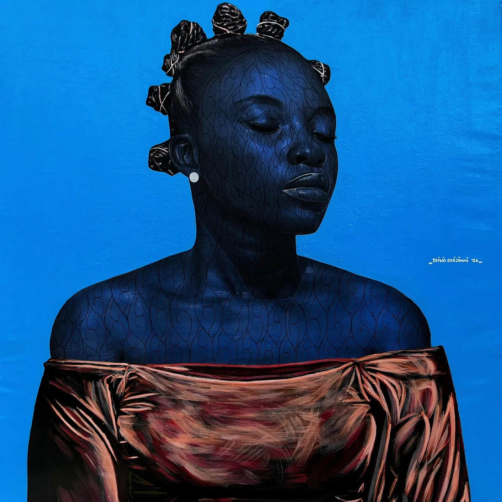 Taiwo Odejinmi, Seek Within -21st Century, Contemporary, Figurative Portrait, Introspection, 2024