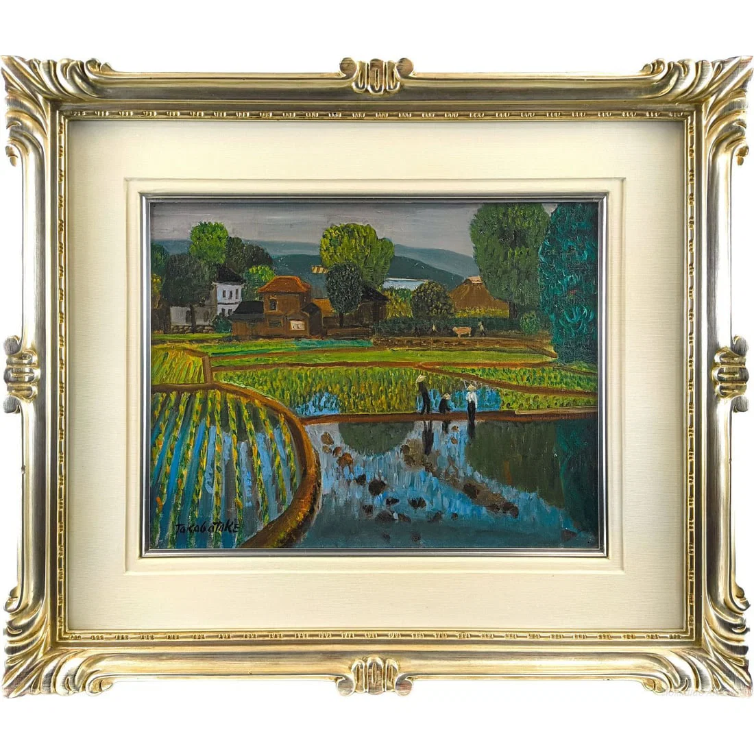Takabatake TatsushirO "Suiden FUkei" Oil Painting