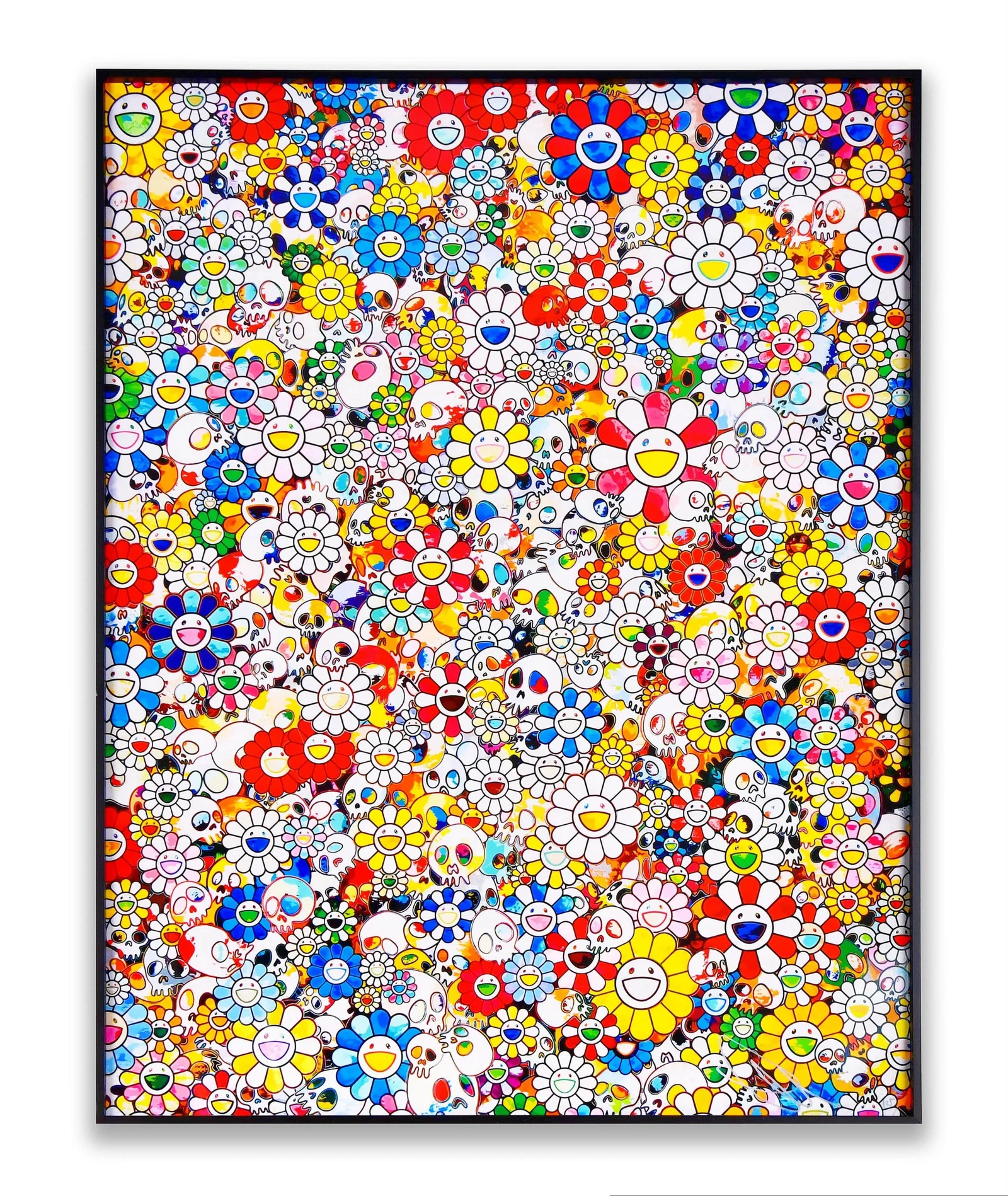 TAKASHI MURAKAMI (B. 1962), ATTRIBUTED TO, "FLOWERS AND SKULLS COMPOSITION", DECORATIVE PRINT