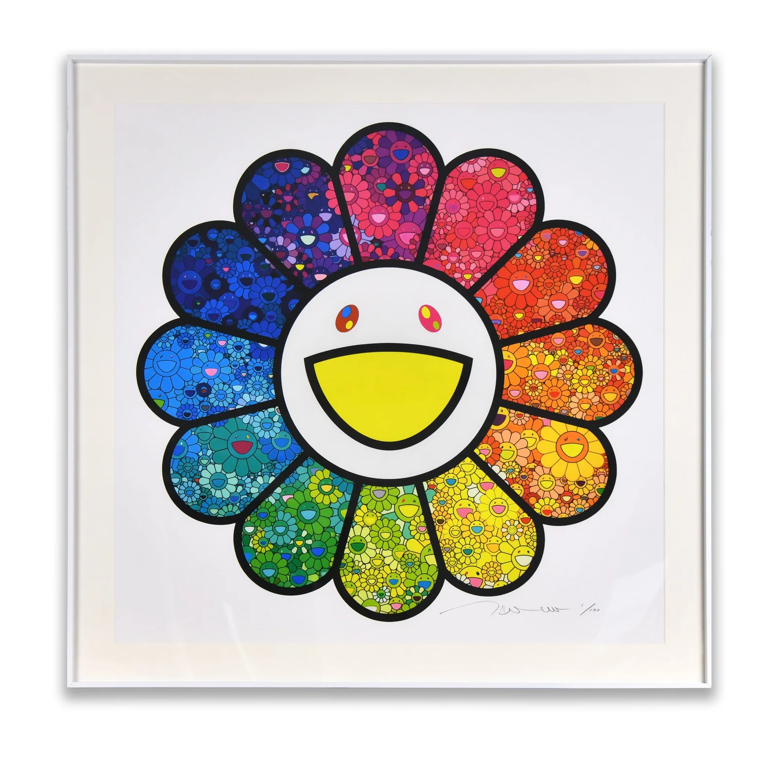 TAKASHI MURAKAMI (B. 1962), ATTRIBUTED TO, "MULTICOLOR FLOWER", DECORATIVE PRINT