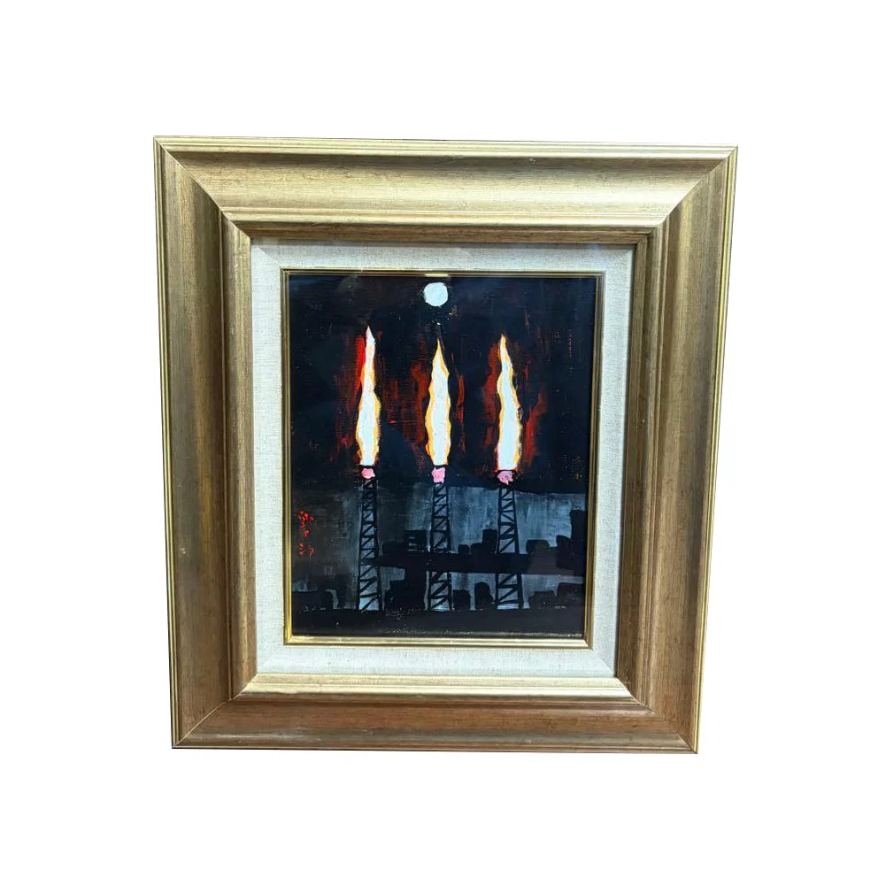 Takashima Yajr Oil Painting, Hand-Painted, Artist's Signature, Rare