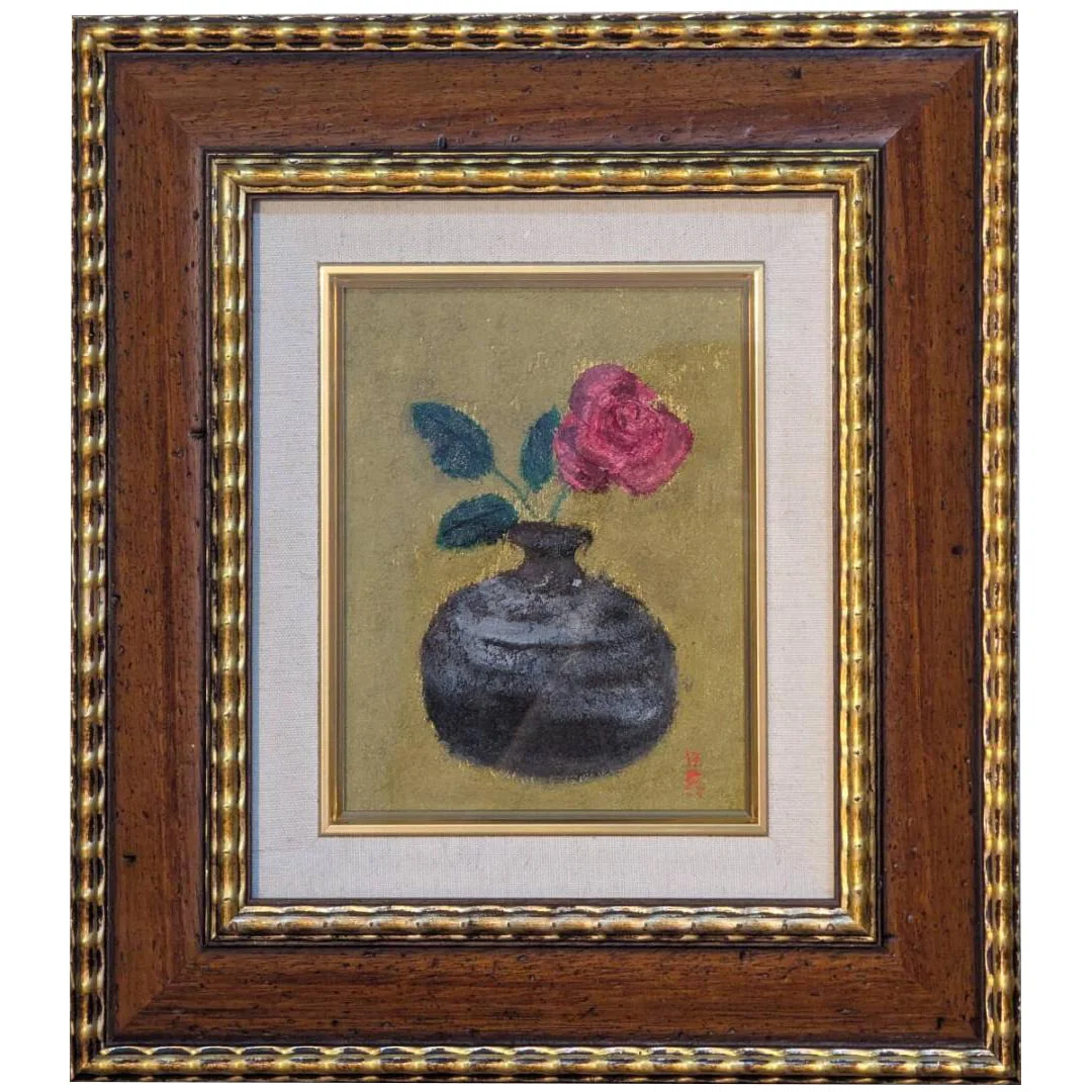 Takuya Oguchi's oil painting, canvas oil painting, still life with roses.
