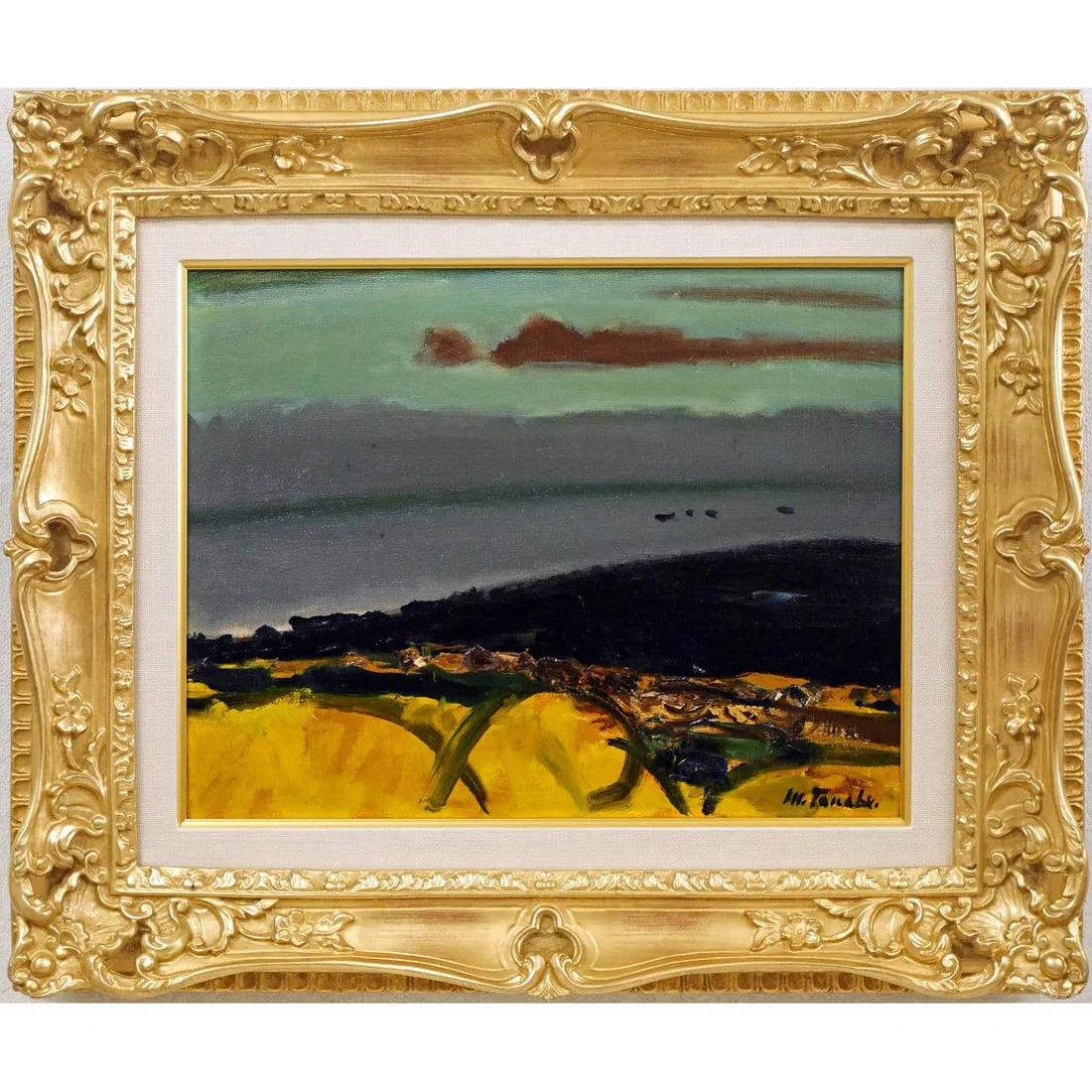 Tanabe Miematsu - Black Cape 1957 Oil Painting