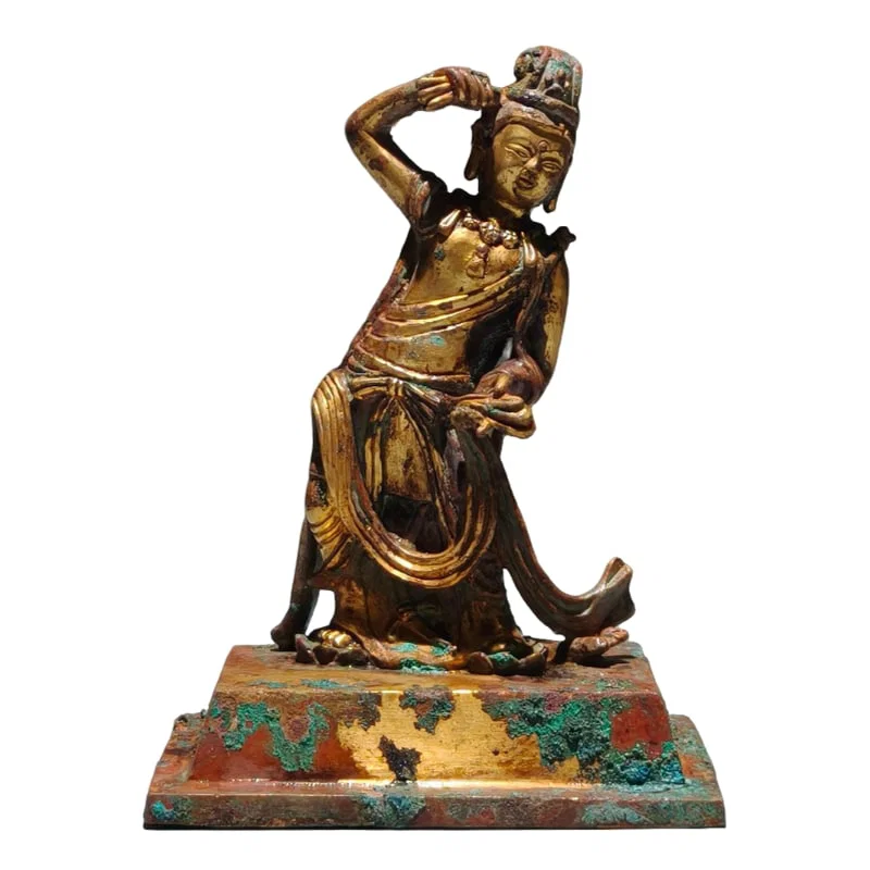 Tang Dynasty Copper Gilt Bodhisattva Statue of a Dancing Actor