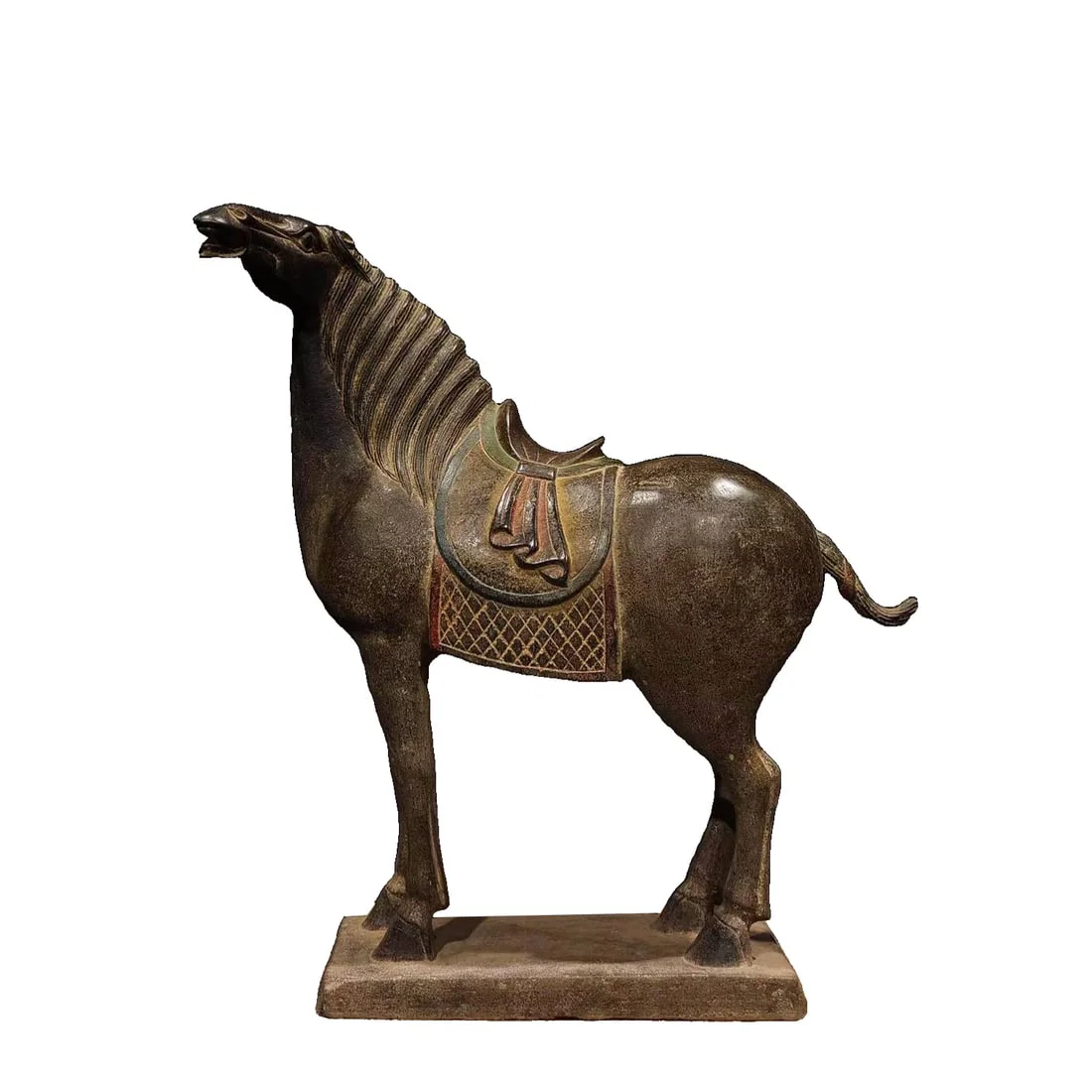 Tang Dynasty Painted Bluestone Horse