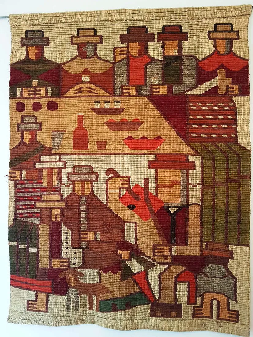Tapestry from 1960 Hand woven wool