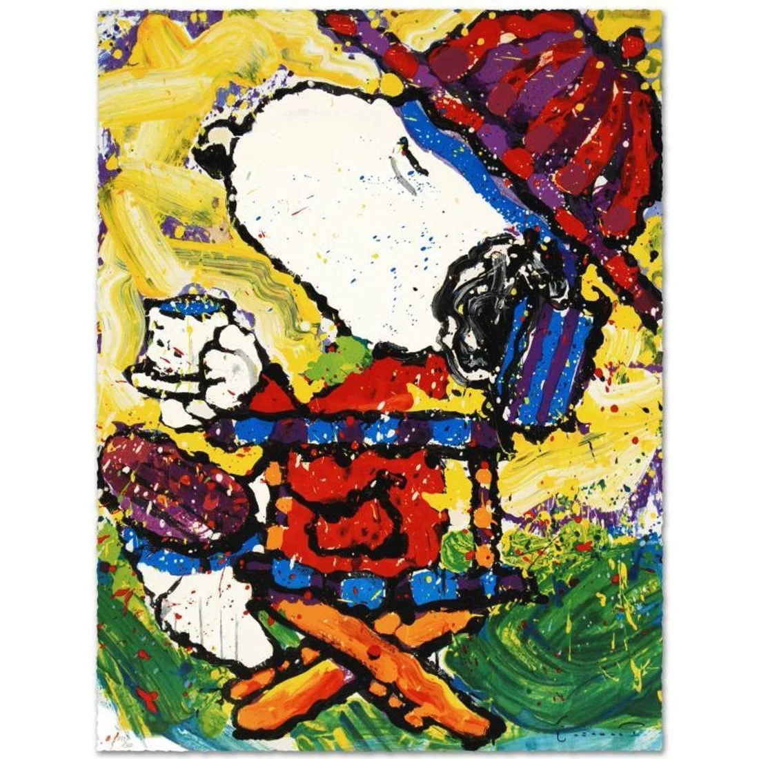 Tea At Bel Air-3:00 Limited Edition Hand Pulled Original Lithograph by Renowned Charles Schulz