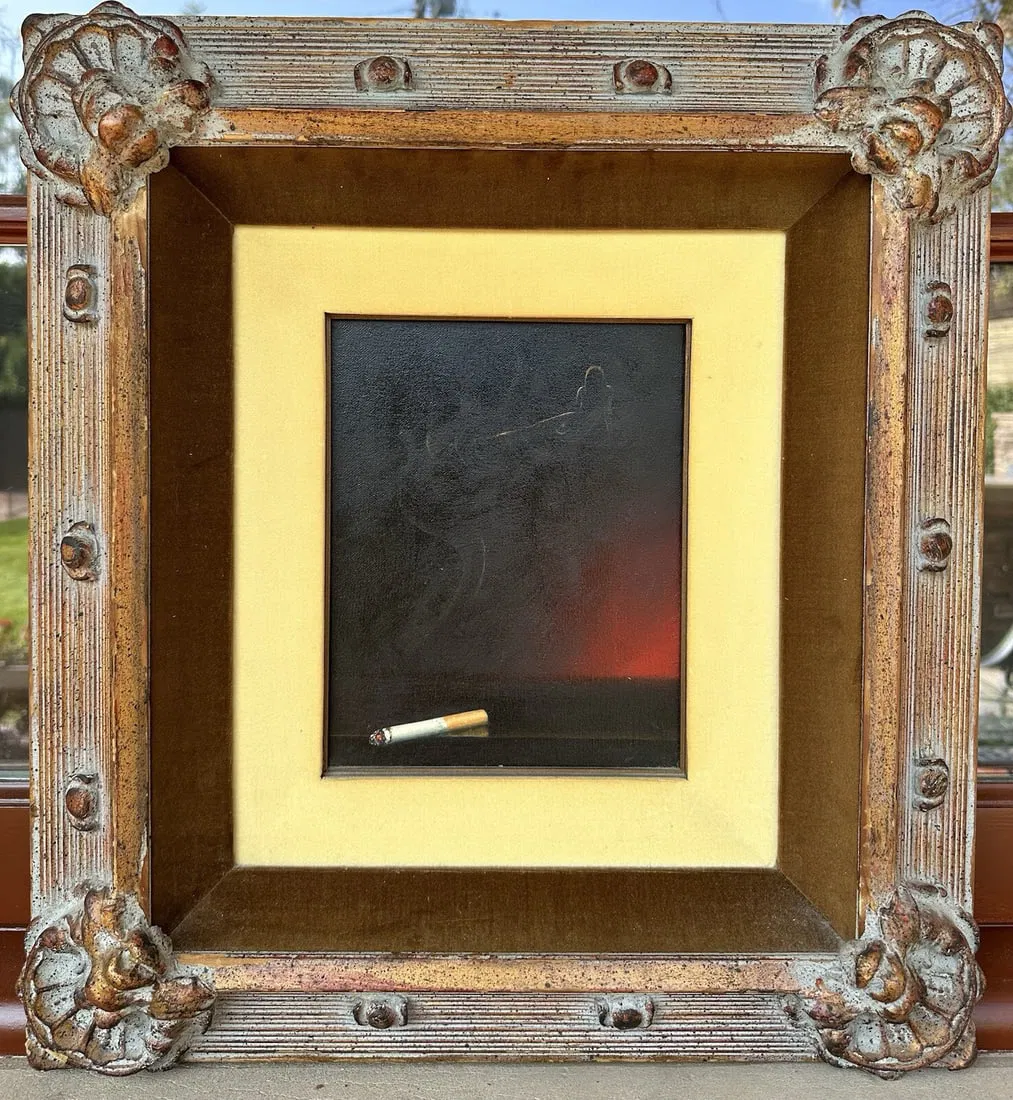 Teimur Amiry Original Oil Painting Cigarette Nude Art 20x22