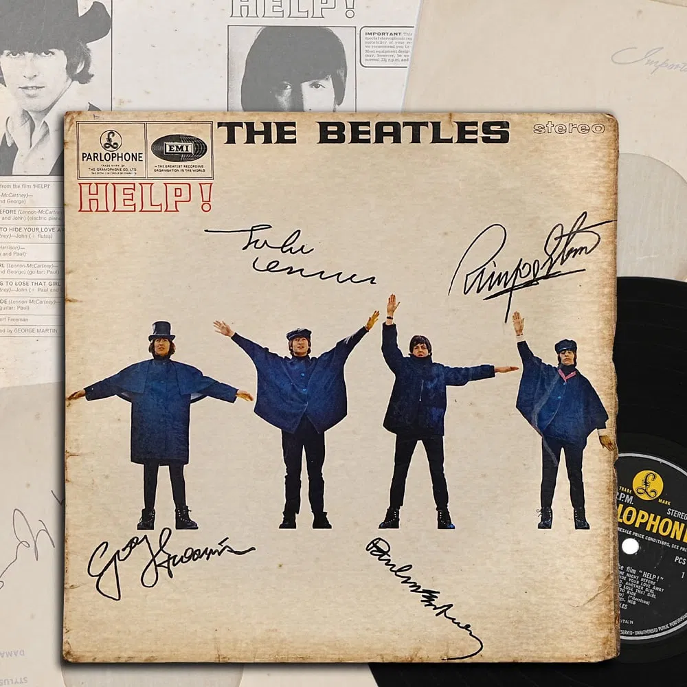 THE BEATLES FULLY SIGNED HELP! STEREO LP