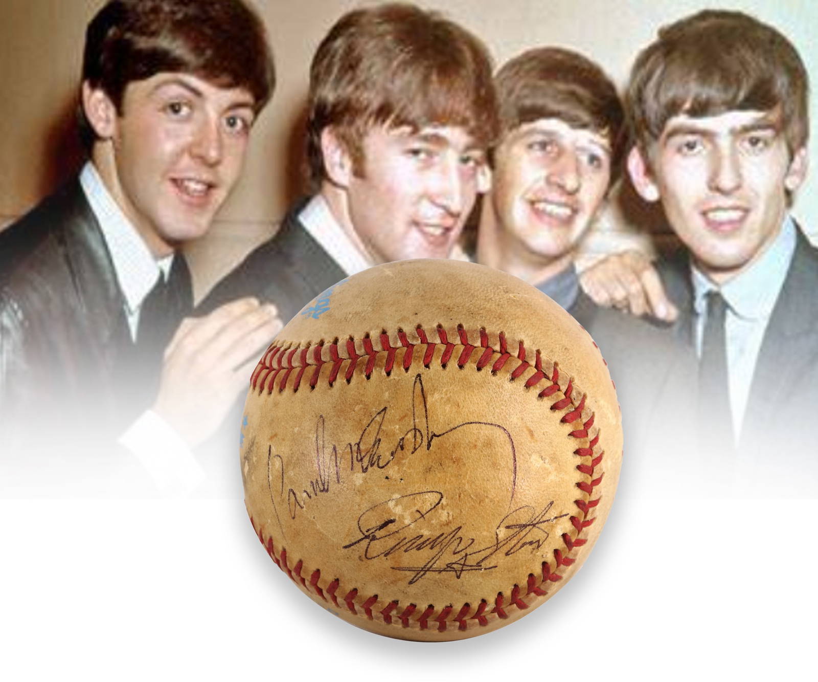THE BEATLES - MULTI-SIGNED RAWLINGS OFFICIAL AMERICAN LEAGUE BASEBALL (LEE MACPHAIL PRESIDENCY,
