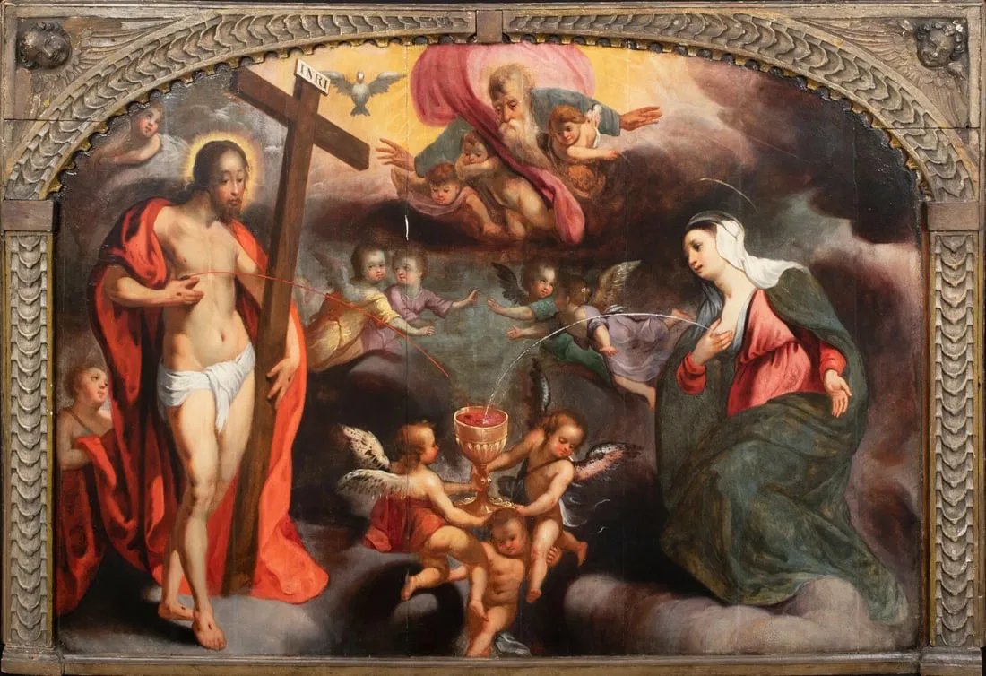 THE BLOOD OF CHRIST, THE MILK OF THE MADONNA OIL PAINTING
