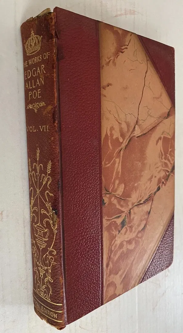 The Complete Works of Edgar Allan Poe 1908 Lthr University Royal Ed RARE Vol VII