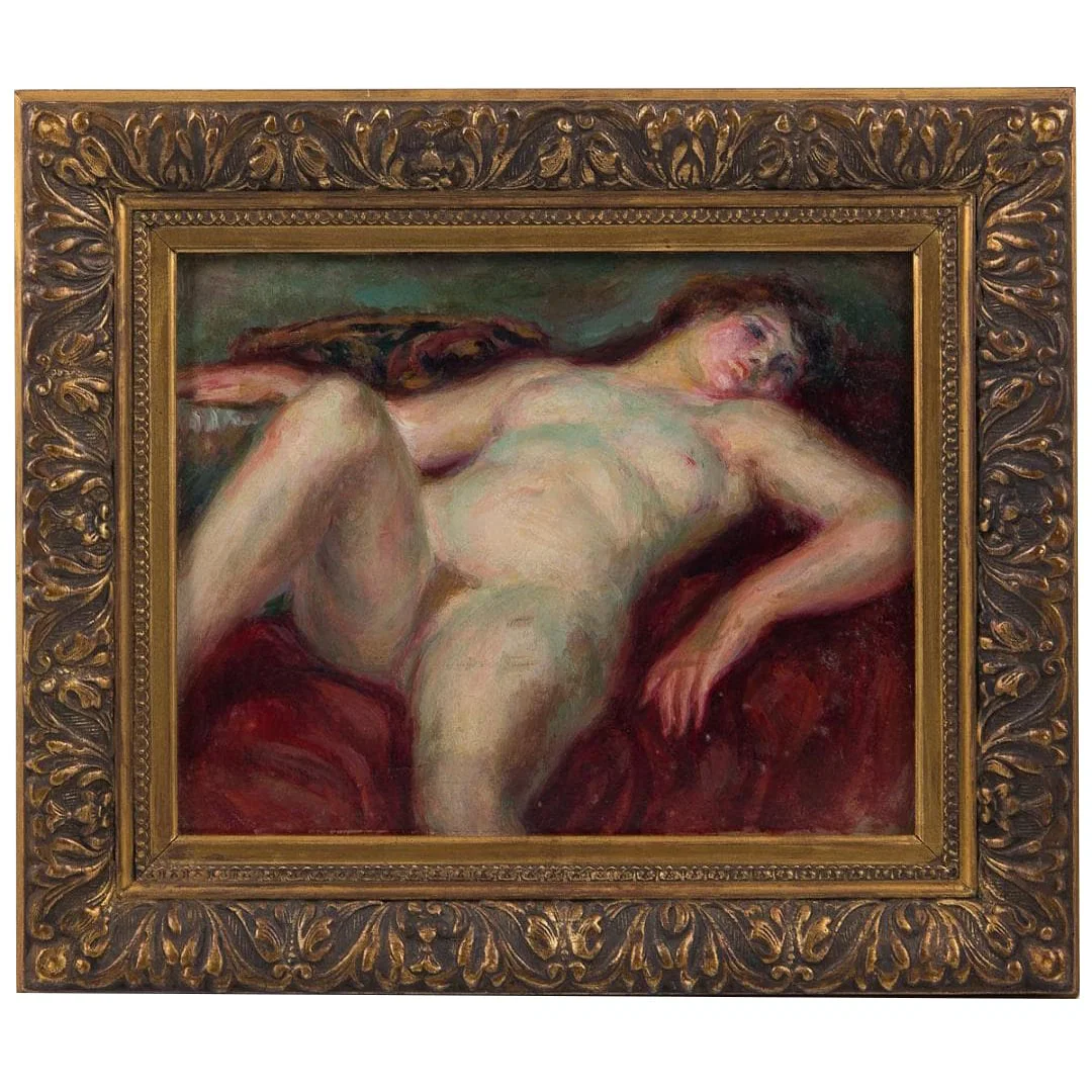 The genuine work of Hasegawa Noboru, oil painting, with the seal of Nittodo Gallery.