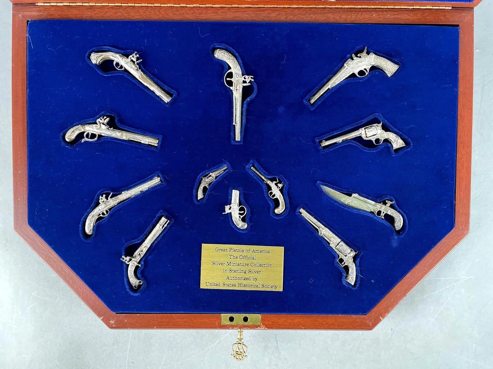 The Great Pistols of America Sterling Silver Miniature Collection