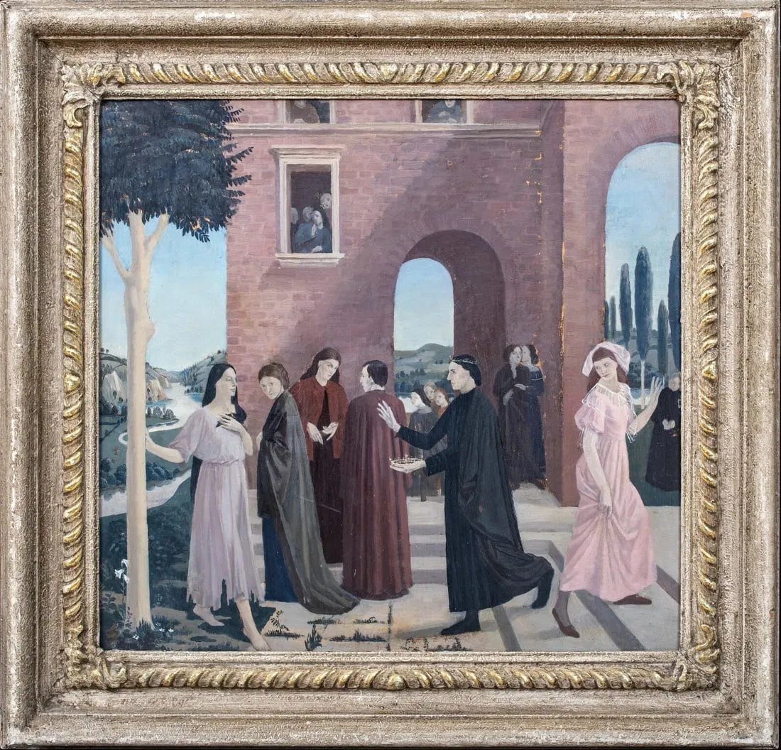 THE KING & THE BEGGAR MAID OIL PAINTING